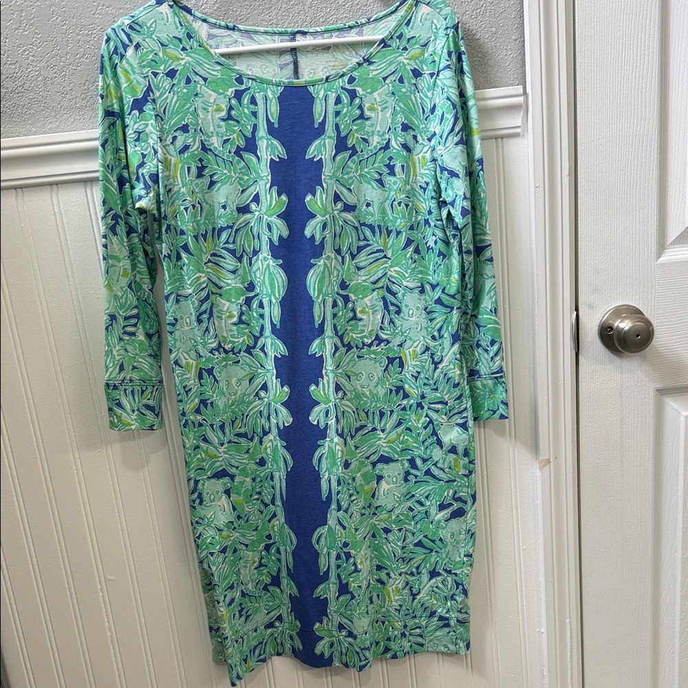 Floral Green and Blue Dress